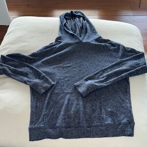 Athleta Girl Blue Ribbed, thin hooded Sweatshirt, size xl/14